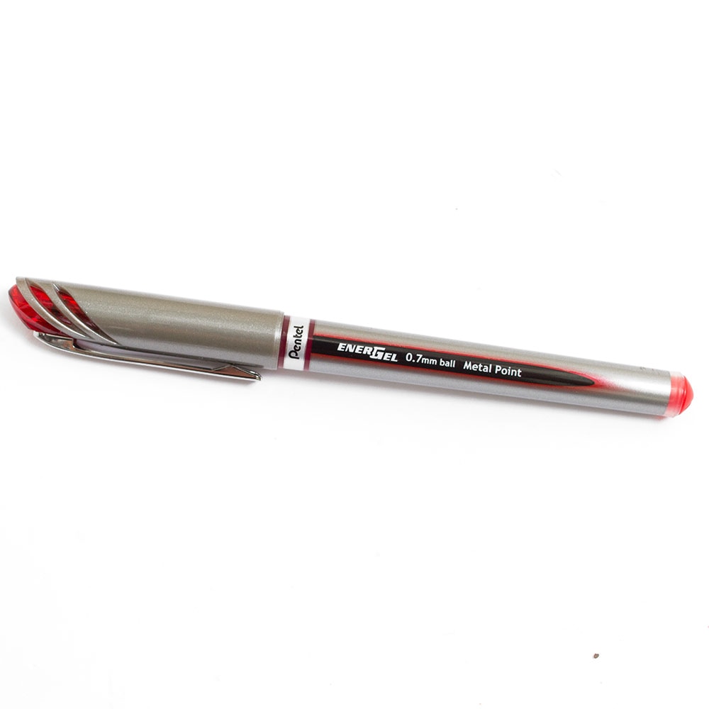 Pentel, Red, Gel, Art & School, EnerGel, Metal tip, 0.7mm, 125111, Red